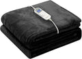 Wapaneus Heated Blanket Electric Blanket 72" x 84" Full Size with 10 Heating Levels and 12 Hours time Settings, Flannel Fast-Heating Electric Blanket, ETL Listed, Machine Washable, Black