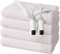 Electric Heated Blanket Queen Size, Washable Blanket Warmer with Dual Control for Home for Adults, Super Cozy Soft Fabric, 84" x 90", 9 Heat Levels, 1-9H Auto-Off, ETL Certified, Pink White