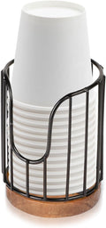1PCS Rural Style Bathroom Cup Dispenser, Small Disposable Paper Cup Holder, 3oz Disposable Mouthwash Cup Storage Rack, Iron Bathroom Organizer