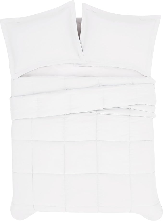 London Fog Garment Washed Solid Comforter Set White Microfiber 2-Piece Twin XL Comforter Set, Solid Themed, Adult and Teen, Oeko-TEX Certified