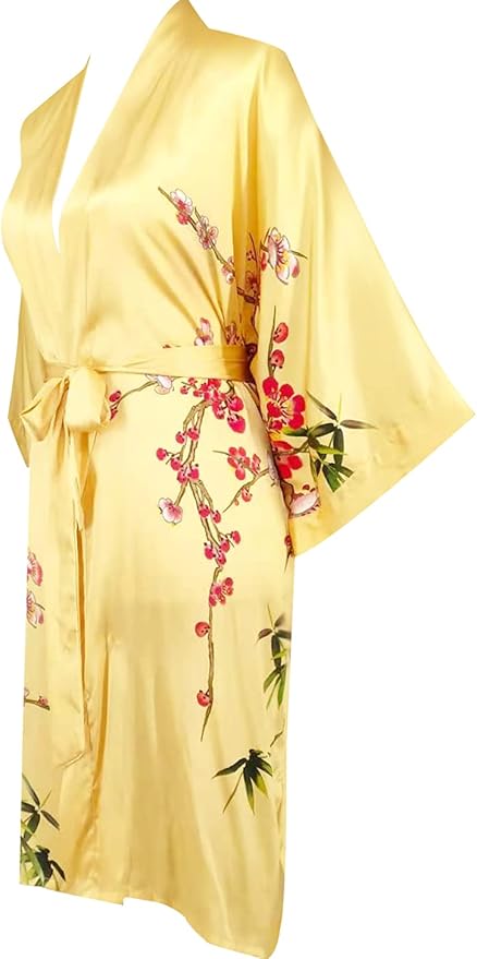 women's 100% silk kimono, short bathrobe pajamas, kimono pajamas