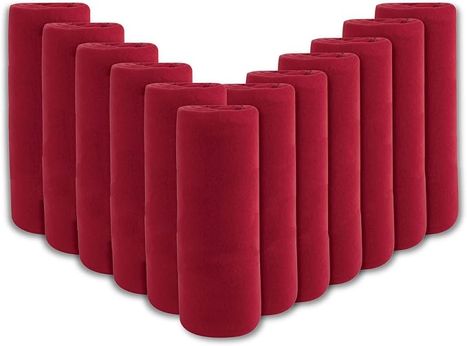 (24 Pack) Bulk Fleece 50x60 Throw Blankets for Wedding Favors, Homeless Women, Men, Homes, Bed, Sofa, Couch, Office, Pet Blankets, Travel | Soft Warm Lightweight Throw Blankets in Bulk (Red)