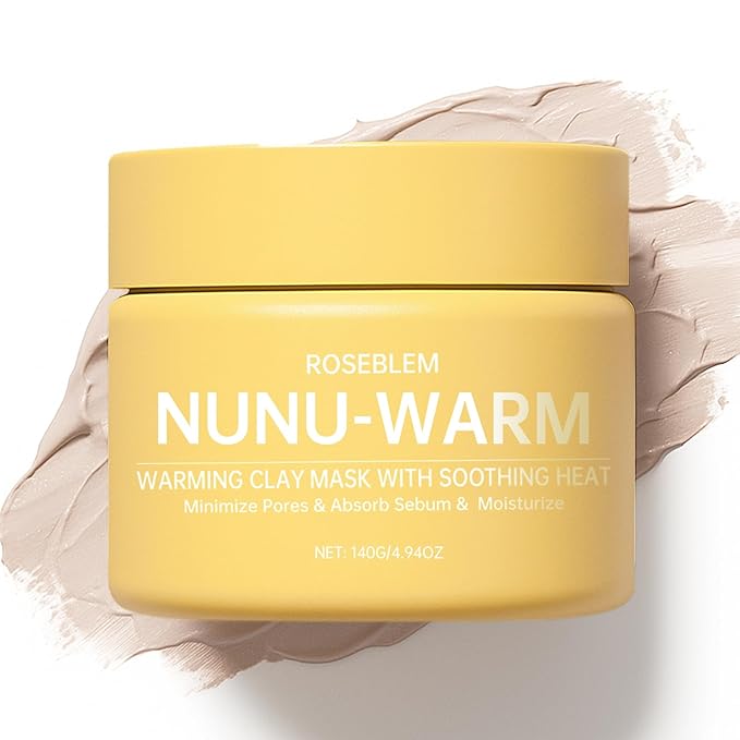 Warming Clay Facial Mask for Deep Pore Cleansing – Self-Heating Mud Mask for Face, Purifying & Pore-Refining Treatment, Helps Remove Blackheads, Improves Skin Texture, Spa-Like Care, 4.94Oz