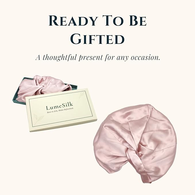 100% Mulberry Silk Bonnet, Double-Layered Hair Bonnet for Sleeping Women, Pure Silk Turban, Night Sleep Hair Wrap