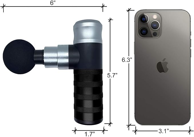 The Therapeutic Mini Massage Pistol with Portable Carrying Case, 4 Massage Speeds, 6 Colors | Fast USB Type C Charging | Massage Tool for Pain Relief | Stylish and Powerful Massage Gun