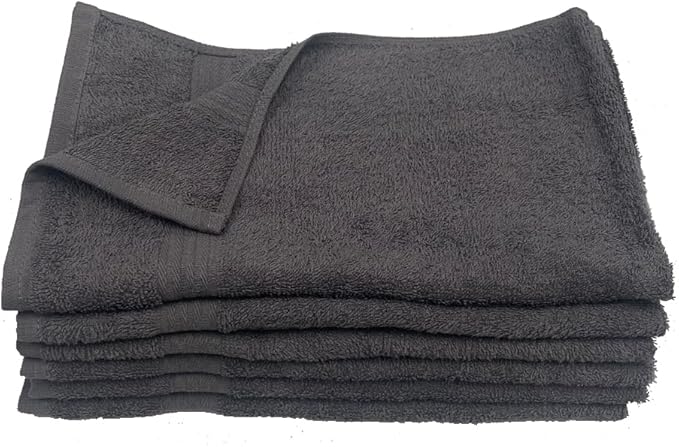 Towel Supercenter 16X27 Salon Hand Towels Colors (36Pack, 60Pack, 120Pack) 100 Percent Cotton for Hair Salons, Nail Salons, Tanning Salons, Bathroom from Towelsupercenter (Charcoal Grey, 36)