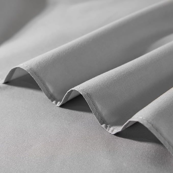 Light Grey Bed Skirt Full Size Ruffled Bed Skirt with Split Corners, Full Bed Skirt 18 Inch Drop, Full Size Bed Skirt Light Grey for Ruffled Bed Skirt with Split Corners, Bed Skirt Full Size