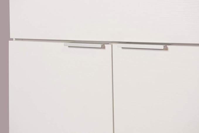 36 White Veneer Bathroom Vanity Flat Door Style RTA Cabinet Base - NITURRA Moderno Series 36 W x 21 D x 34.5 H