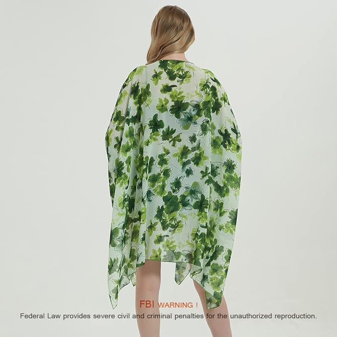 Women's Bohemian Floral Chiffon Beach Cover up Swimsuit Kimono Summer Swimwear Cardigans