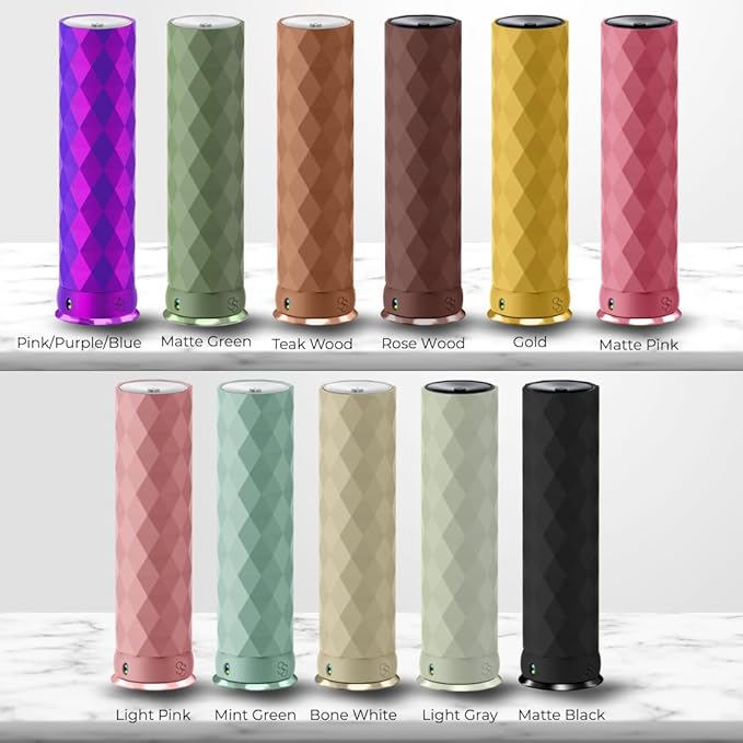 Waterless Essential Oil Hotel Scent Diffuser - Cold Air Diffuser - Covers 1000 sq. ft. - Waterless Diffuser for Home, Office & Hotel (Black + Interchangeable Sleeve) (Black + Bone White Sleeve)