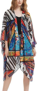 Women's Bohemian Floral Chiffon Beach Cover up Swimsuit Kimono Summer Swimwear Cardigans