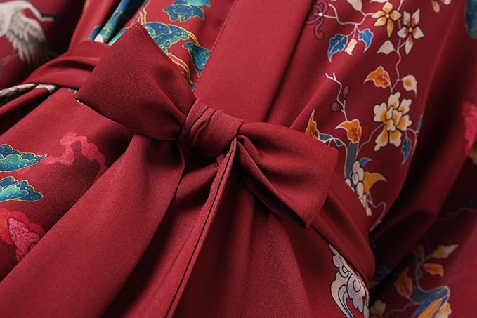 Ledamon Women's Kimono Short Robe for Women - Pocket Floral Bathrobe Nightgown