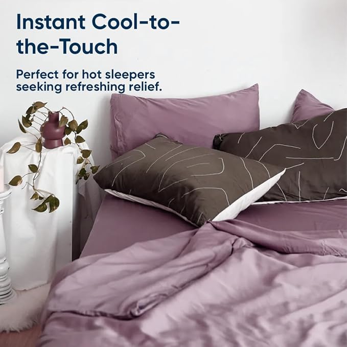 Vesta Washable Silk Lightweight Comforter, Cooling Blanket for Hot Sleepers, 100% Long Staple Mulberry Silk, Moisture & Thermal Control for Summer Use (Zen Purple, Full/Queen 90'' X 90'')
