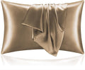 BEDELITE Satin Pillowcase for Hair and Skin, Super Soft and Cooling Similar to Silk Pillow Cases 2 Pack with Envelope Closure, Gift for Women Men(20"x26" Standard Size, Tawny Brown)