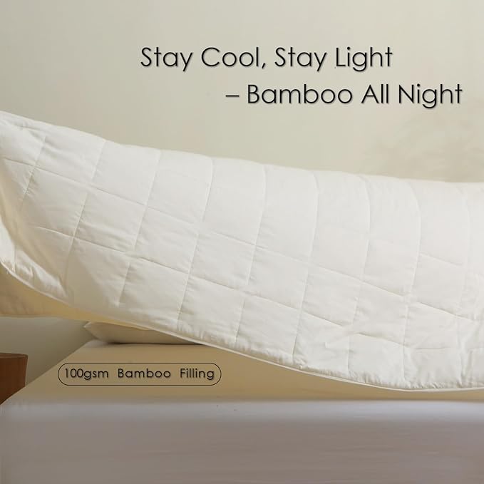 EP Mode Lightweight Quilt Blanket for Summer, Viscose from Bamboo Fabric & Filling, Natural, Breathable & Machine Washable- Ivory, King