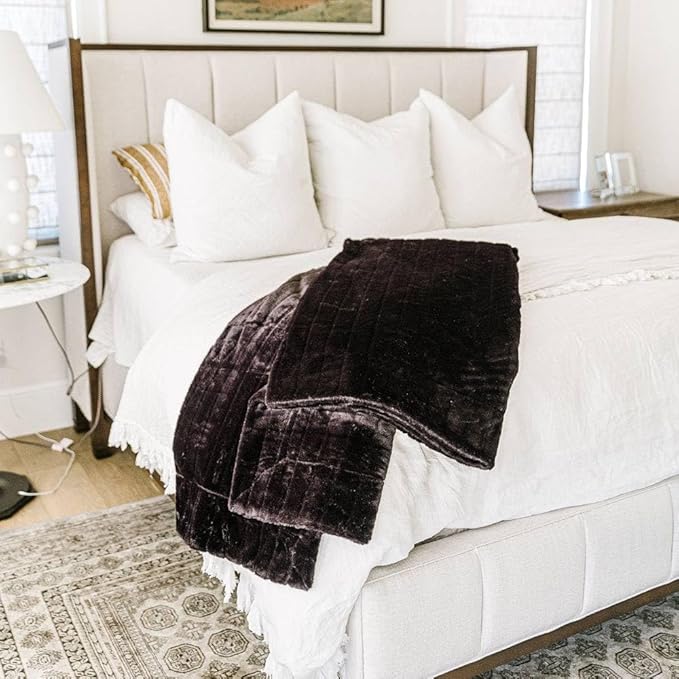 Minky Designs Jaguar Black Minky Blanket – Ultra Soft Faux Fur Throw Blanket for Couch, Bed & Home – Fluffy, Warm & Luxurious – Posh Collection (X-Large, 60x84)