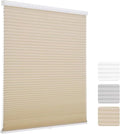 MYshade 1.5-Inch Cellular Cordless Light Filtering Shades,Thermal Insulating Noise Reducing Waterproof Blinds,Honeycomb Window Treatments for Indoor Light Control (Beige-24 W x 50" H)