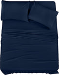 Utopia Bedding Full Sheet Set – 4 Piece Bed Sheets for Full Size Bed, Soft and Breathable Microfiber, Includes 1 Fitted Sheet, 1 Flat Sheet and 2 Pillowcases (Navy Blue)
