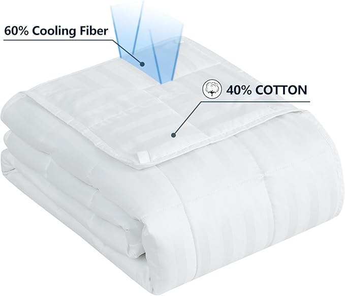 Weighted Blanket Twin Size (48"x72" 10lbs),Ultra Soft and Cozy Cooling Weighted Blanket for Adult,Heavy Blanket with Machine Washable Soft Blanket, White