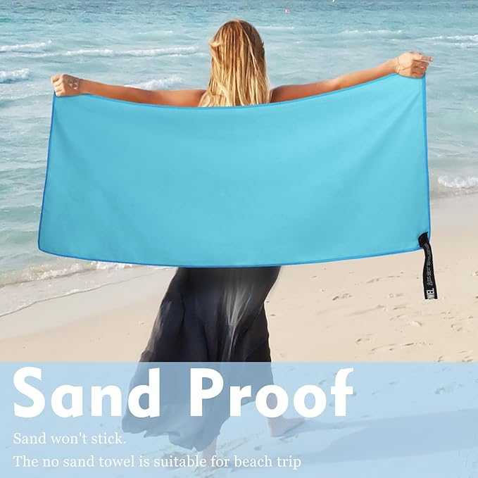 Microfiber Travel Towel, Soft Lightweight Quick Dry Towel, Super Absorbent Compact Travel & Sports & Beach Towels for Camping, Backpack, Gym, Swimming, Yoga, Hiking (M:20"×40" -MarineBlue)