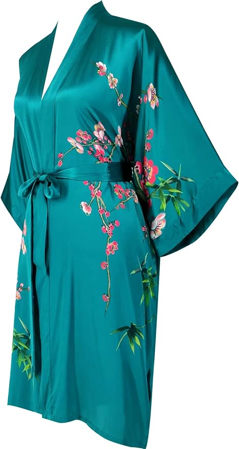 women's 100% silk kimono, short bathrobe pajamas, kimono pajamas