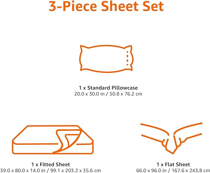 Amazon Basics Lightweight Super Soft Easy Care Microfiber Bed Sheet 3 Piece Set with 14" Deep Pockets - Twin XL, Lavender Paisley (Pack of 4)