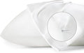 Bedsure Satin Pillowcase with Zipper, Similar to Silk Pillow Cases 2 Pack, White Satin Pillow Cases Queen Size Set of 2, Silky & Soft Pillow Covers for Hair & Skin, Gifts for Women Men, 20x30 Inches