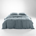 Olive + Crate Tencel Eucalyptus Cooling Duvet Cover Set, Hypoallergenic, Lyocell Tencel Duvet Cover, Temperature Regulating with Hidden Button Closure & Corner Ties - California King [Basalt Blue]