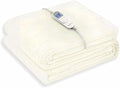 Wapaneus Heated Blanket Electric Twin Size 62"x84" with 10 Heating Levels 12 Timer Settings 8 Hours Auto-Shut Off,Flannel Fast-Heating Electric Blanket,ETL Listed Machine Washable,Ivory