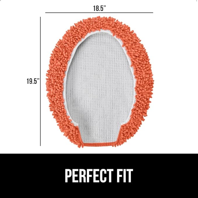 GORILLA GRIP Soft Chenille Bathroom Toilet Lid Cover, Machine Washable Seat Covers, 19.5x18.5, Stays in Place Rubber Backing, Fits Most Round, Elongated and Oblong Lids, Accessories Decor, Coral