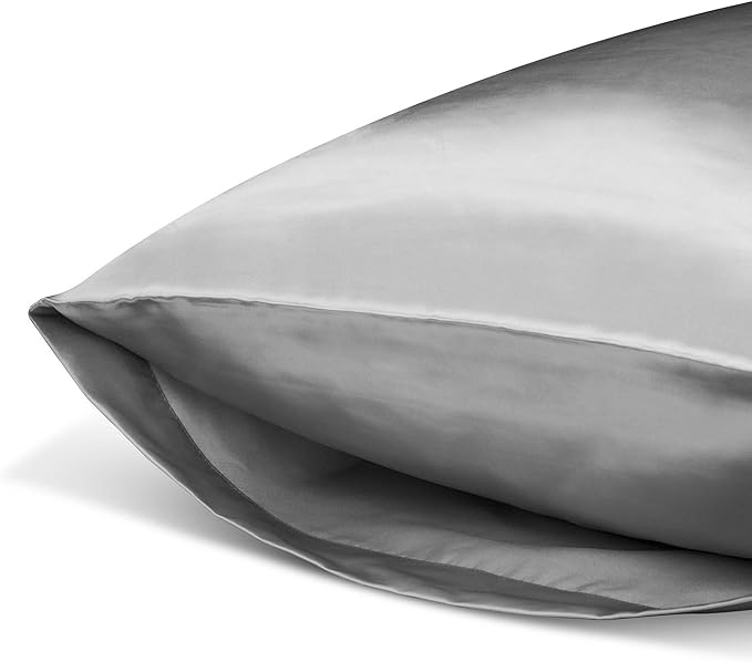 BEDELITE Satin Body Pillow Cover, Super Soft and Cooling Body Pillow Pillowcase for Hair and Skin, Breathable Silky Full Long Pillowcase Cover(20"x54", Grey)