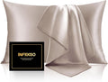 INFIIXSO Mulberry Silk Pillowcase for Hair and Skin, Silk Pillow Cases Queen Size with Hidden Zipper 20x30 Inches, Extraordinary Smooth and Soft Cooling Pillow Cases for Hot Sleepers(Caramel, 1 Pack)