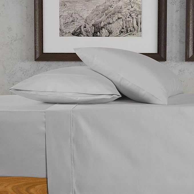 URBANHUT 700 Thread Count Egyptian Cotton Sheets Full Size, 4Pc Sheet Set Soft Luxury Bed Sheets for Full Size Bed, Sateen Weave Hotel Sheets, 14'' Elasticized Deep Pocket - Silver Grey