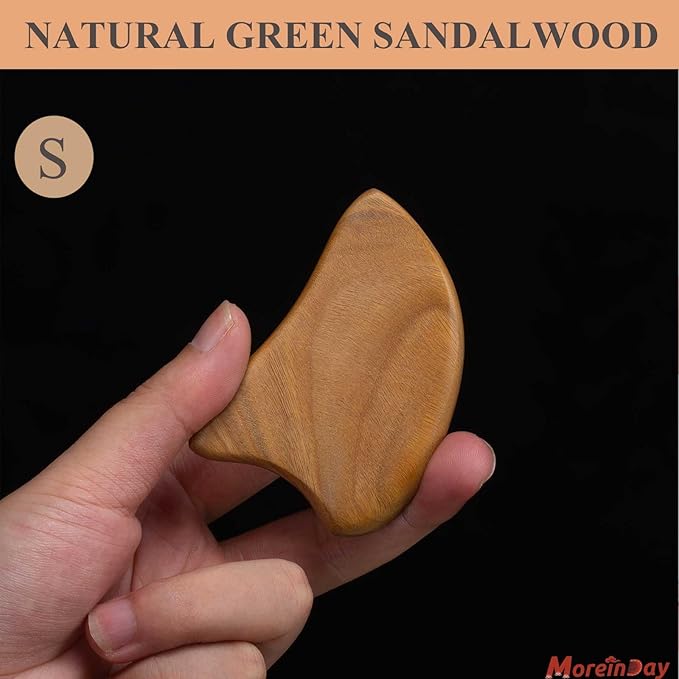 Gua Sha Tool for Face, 2 Pack Wooden Gua Sha Facial Tools Reduce Puffiness for Women - Green Sandalwood