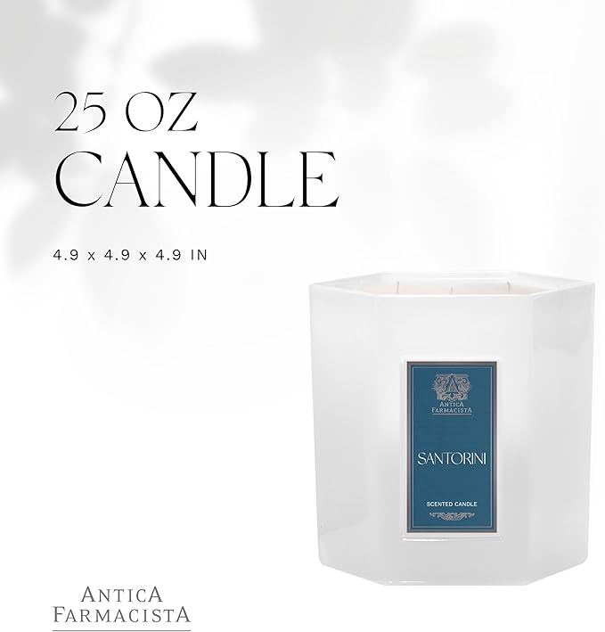 Antica Farmacista Three-Wick Candle - Decorative Home Candle - Long-Lasting & Premium Scented - Luxury Gift - Santorini, 25 oz