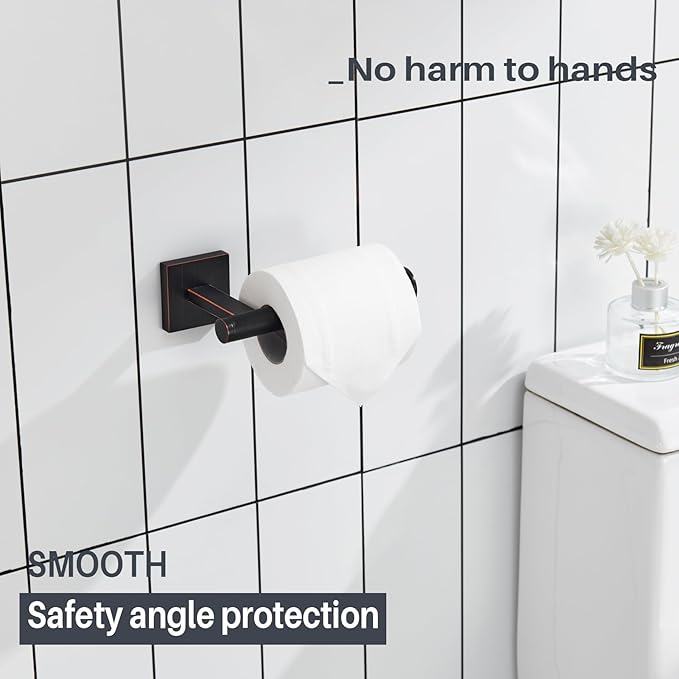 KOKOSIRI Toilet Paper Holder Oil Rubbed Bronze for Bathroom Kitchen Toilet Roll Holder Hold Mega Rolls Wall Mount, Stainless Steel 2 Pack, B2008ORB-P2