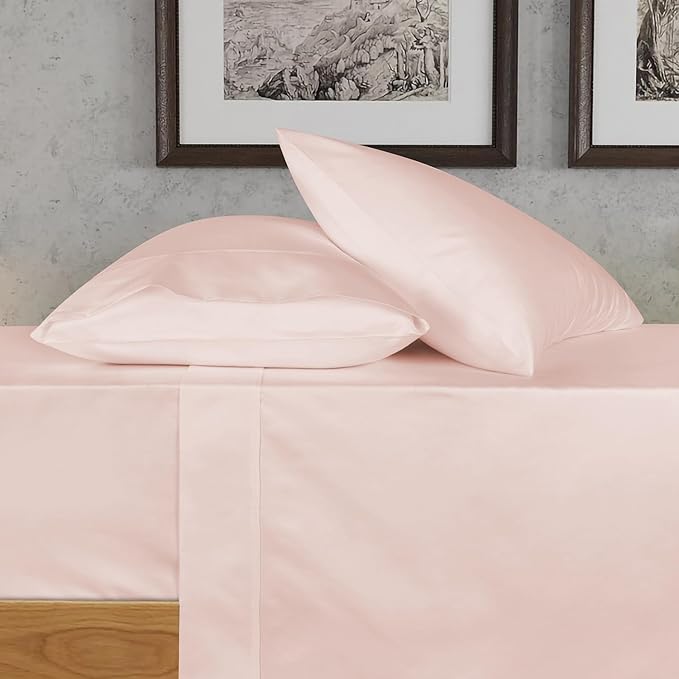 URBANHUT 700 Thread Count California King Size Egyptian Cotton Sheets, 4Pc Sheet Set Soft Luxury Bed Sheets for Cal King Size Bed, Sateen Weave Hotel Sheets, 16'' Elasticized Deep Pocket - Blush Pink