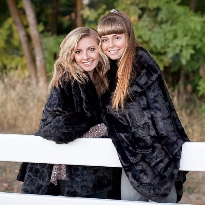 Minky Couture Sorbet Blanket - Ultra-Soft Throw for Silky Smooth Comfort - Premium Decorative Throw Blanket - Midweight, Breathable Fabric - Machine Washable Grande, Black