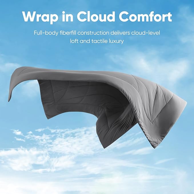 Elegear Revolutionary Cooling Comforter Twin Absorbs Body Heat to Keep Cool, Cooling Blanket for Hot Sleepers Japanese Arc-Chill 3.0 Cool Tech Fabric Summer Comforter Hypo-Allergenic Cool Quilt - Gray