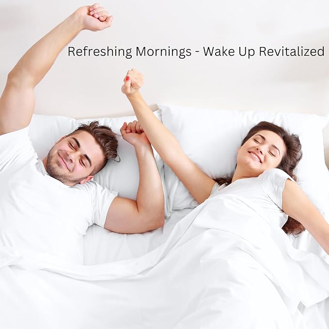 LANE LINEN 100% Organic Cotton Twin XL Sheets Set 3-Piece Pure Percale Bedsheets Bedding Breathable Fits Mattress Upto 15" Deep - Blue Ticking Stripe