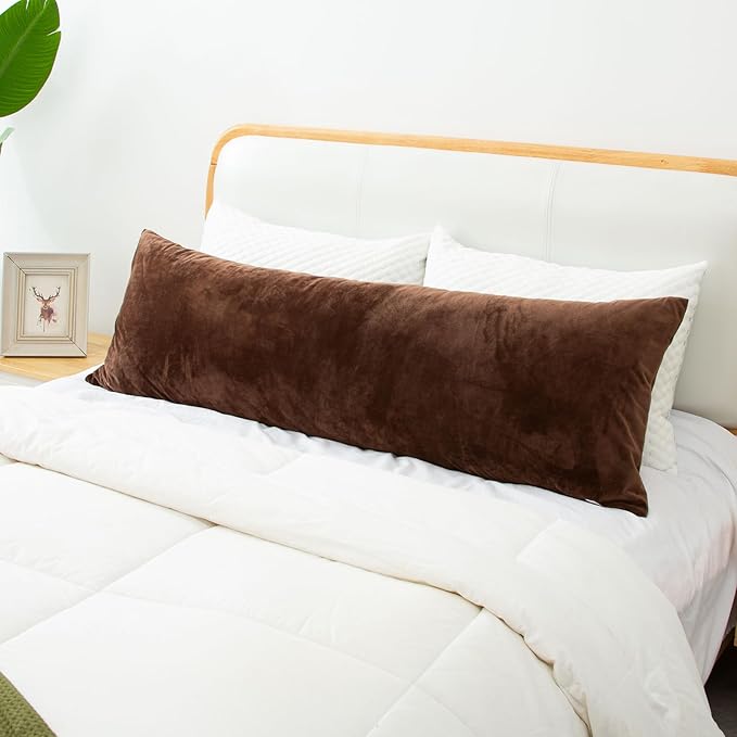 Body Pillow, Memory Foam Body Pillows for Adults Sleeping, Long Pillow for Bed, Big Large Firm Full Body Pillow for Side Sleeper, 20x54 Inch, Coffee