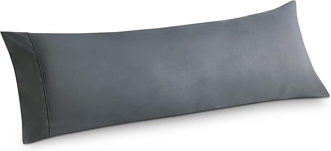 Bedsure 20x54 Body Pillow Case Cover - Dary Grey Brushed Microfiber Long Pillow Cases for Body Pillow, Ultra Soft and Cozy Pillowcase with Envelope Closure, Wrinkle, Fade and Stain Resistant, 1 Pack