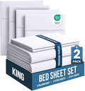 Utopia Bedding King Bed Sheets Set - Pack of 2 Sheet Sets - Perfect for Spa, Hotel, & Guest Bedroom - Brushed Microfiber - Shrinkage and Fade Resistant - Easy Care (White)