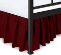 Ruffled Bed Skirt with Split Corners, Burgundy, King 16 Inch Drop Bedskirt, Hotel Quality Brushed Microfiber Wrinkle Free Dust Ruffle Bed Skirt King Size