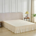 Bed Skirt Queen Size Ruffled Bed Skirt with Split Corners, Queen Bed Skirts 16 Inch Drop with Platform, 16'' Queen, Beige