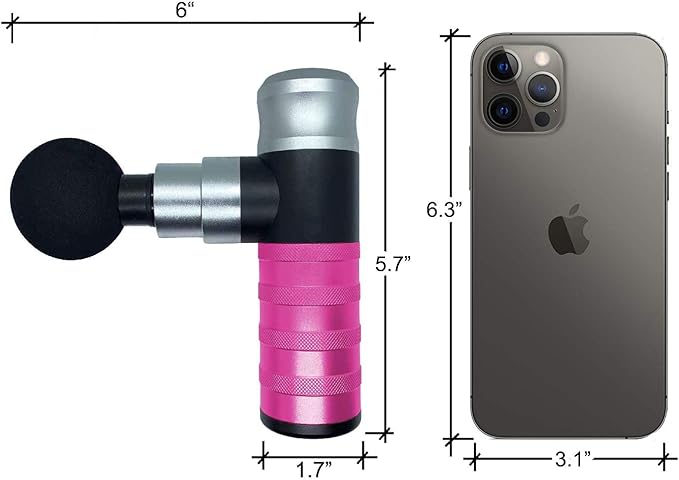 The Therapeutic Mini Massage Pistol with Portable Carrying Case, 4 Massage Speeds, 6 Colors | Fast USB Type C Charging | Massage Tool for Pain Relief | Stylish and Powerful Massage Gun