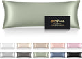 Silk Body Pillow Cases, Mulberry Silk Body Pillow Cover with Zipper, Smooth, Anti Acne, Cooling Sleep Both Sides Natural Silk Satin 20x54 Body Pillowcase, Gifts for Women Men, Sage Green