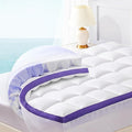 Dual Layer 4 Inch Memory Foam Mattress Topper King - 2 Inch Gel Memory Foam and 2 Inch Pillow Top Mattress Pad, Rayon Made from Bamboo Cover, 7-Zone Egg Crate Mattress Topper