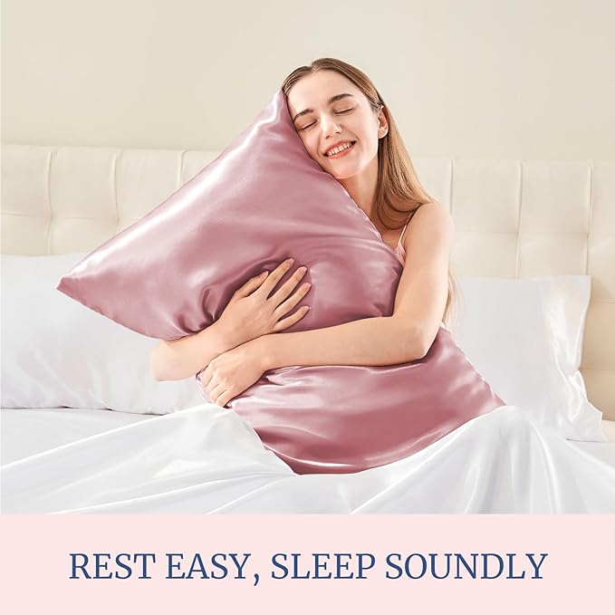 BEDELITE Satin Pillowcase for Hair and Skin, Super Soft and Cooling Similar to Silk Pillow Cases 2 Pack with Envelope Closure, Gift for Women Men(20"x36" King Size, Nostalgia)