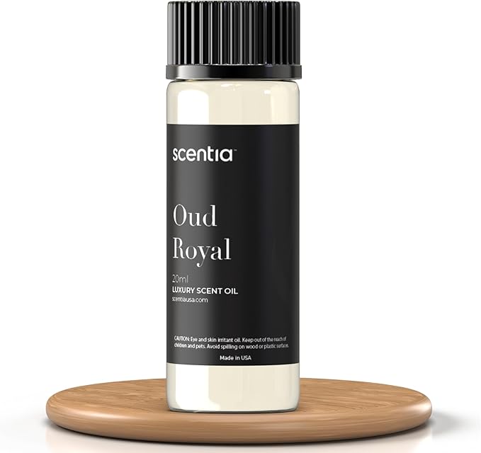 Scentia Oud Royal Hotel Diffuser Oil 20 ml | Oud Royal for Scent Diffuser | Luxurious Aroma, Niche Scent, Cardamom, Rosewood & Oud | 20ml Aromatherapy Fragrance - Thanksgiving & Holiday Gift